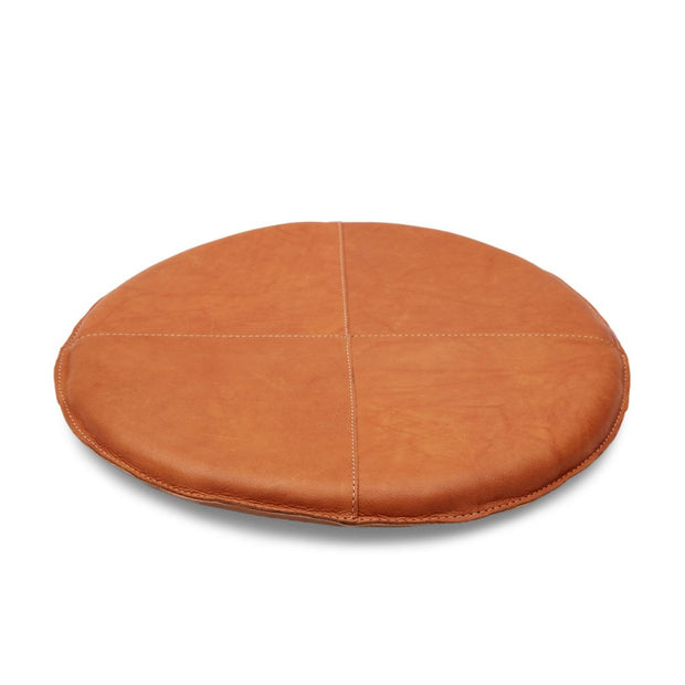 Tan Round Leather cushion, Round leather dinning cushion, Round Seat cushion, Chair Paid Round seat pads , Dine Leather chair cushion