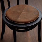 Tan Round Leather cushion, Round leather dinning cushion, Round Seat cushion, Chair Paid Round seat pads , Dine Leather chair cushion